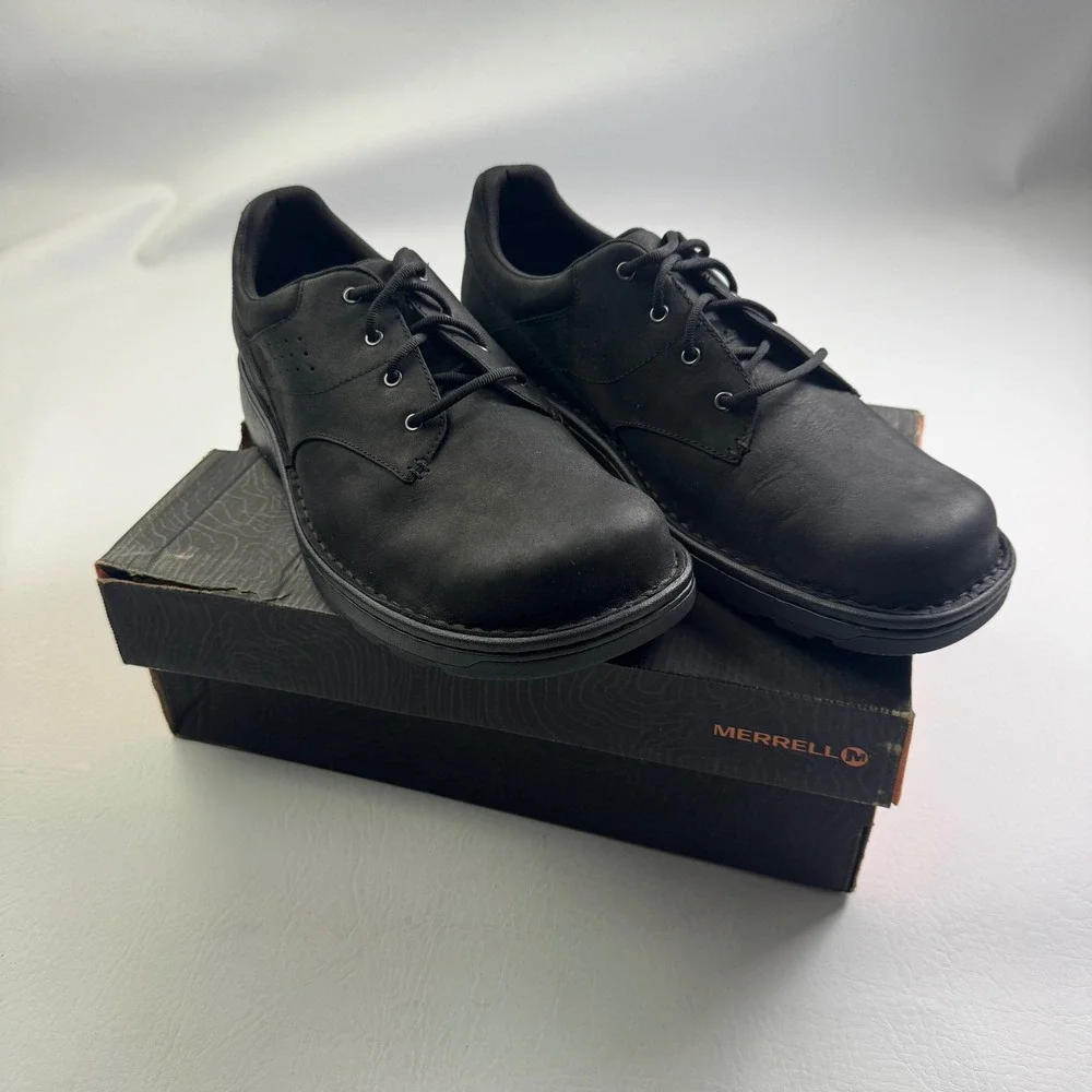 Merrell Mens World Legend 2 Black Leather Oxford Shoes J000849W Wide 11W